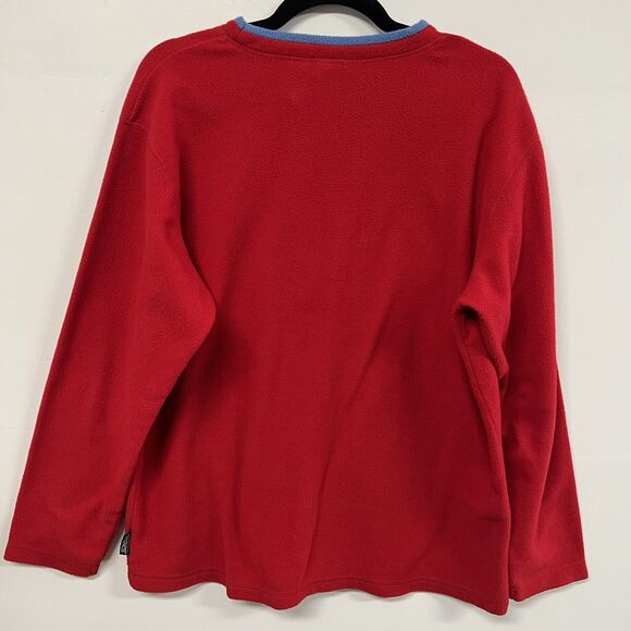 Vintage Y2K Mickey Charmer Red Fleece Pullover L Disney Jerry Leigh Embroidered - Picture 3 of 14